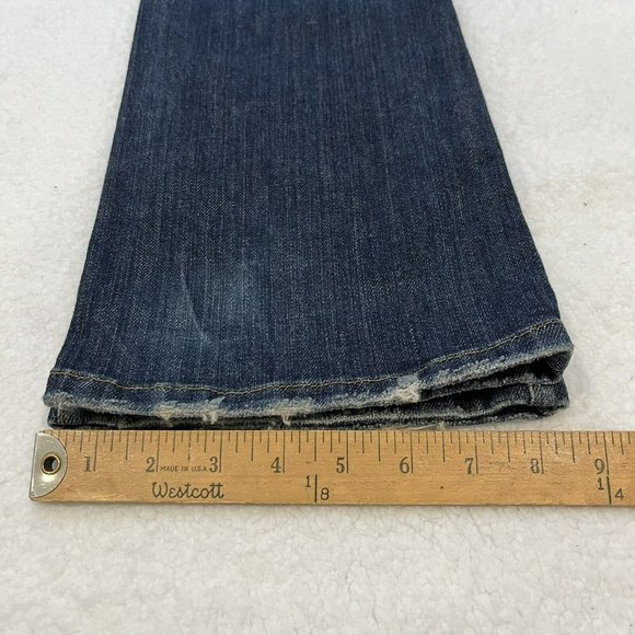 Lucky Brand Size 6/28 Tall Blue Victory Madeline Boot Cut Denim Jeans USA Made - Picture 13 of 15